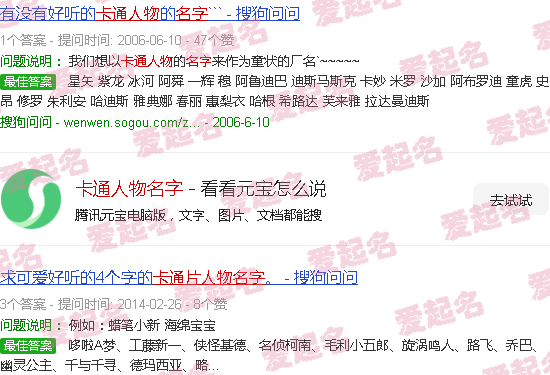 小朋友喜欢的卡通人物名字 - 卡通人物名字