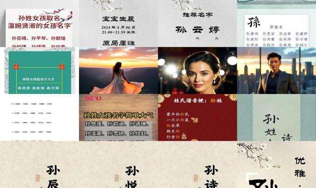 孙姓女孩名字大全 - 孙姓女孩名字大全