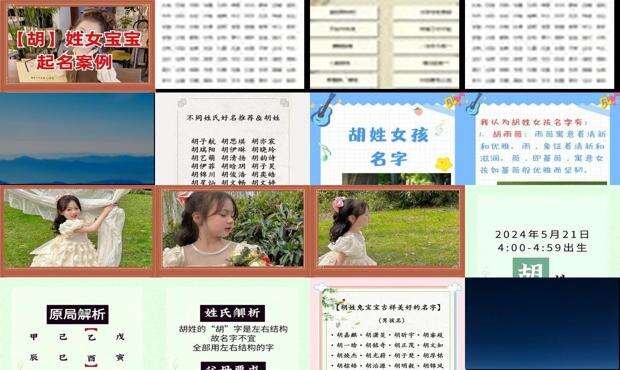 胡姓女孩名字大全洋气 - 胡姓女孩名字大全