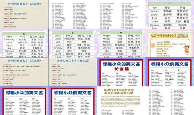 女性英文名字寓意好听 - 女性英文名字