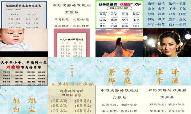 双胞胎起名字女孩 - 双胞胎取名字