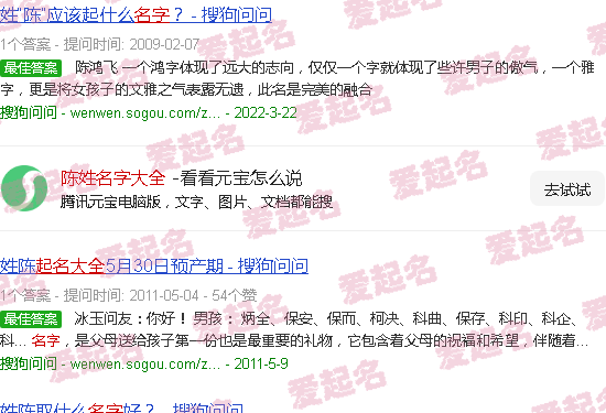 陈姓名字大全集 - 陈姓名字大全