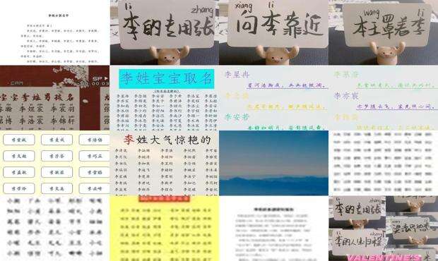 李姓女孩名 - 李姓女孩名