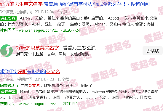 好听的男孩英文名推荐 - 好听的男孩英文名字