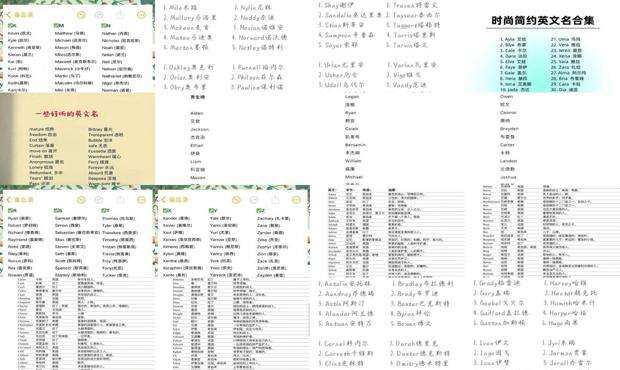常用英文名字有哪些 - 常用英文名字