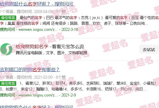 给宠物狗起名字男孩 - 给宠物狗起名字