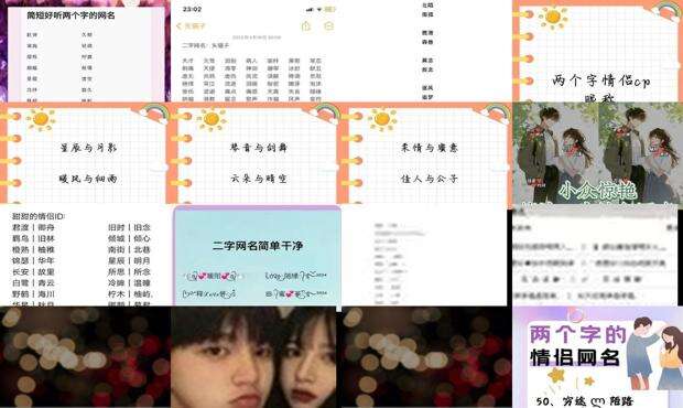2个字的情侣网名 - 2个字的情侣网名