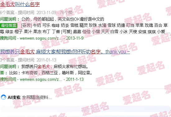 金毛狗名字大全 洋气的 - 金毛狗名字