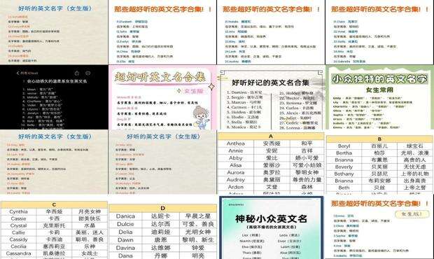 女生英文名女 - 女生英语名