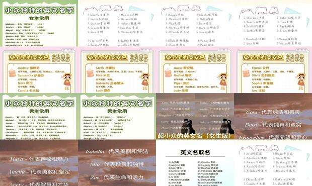 女生英文名大全简洁1000个 - 女生英文名大全带翻译