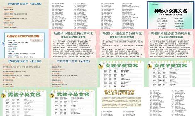 女孩英语名字大全 取名简单 - 女孩英语名字大全