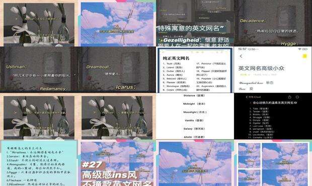 洋气的英语网名 - 洋气的英文网名