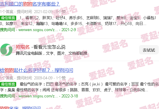 狗取名好听的 - 狗取名