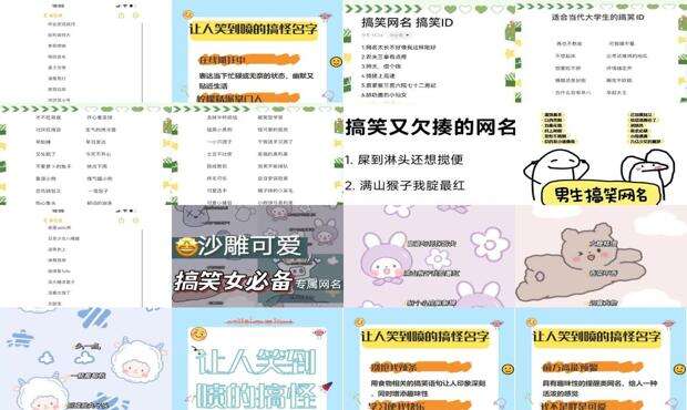 搞笑网名字 - 经典搞笑网名