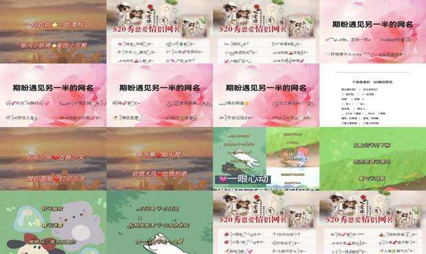 情侣姓氏网名 - 好的情侣网名