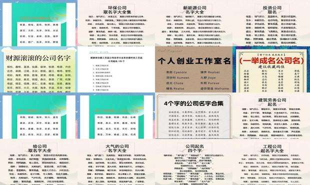 企业起名的最好字 - 企业起名