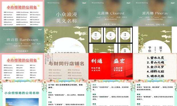 小众但惊艳的公司名称推荐 - 小众但惊艳的公司名称