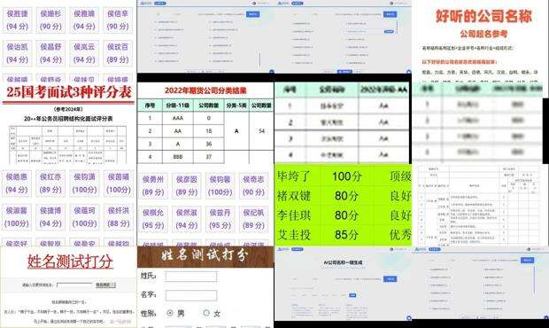 公司名称测试打分 - 公司名称测试打分最准确100分
