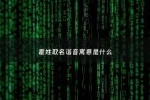 霍姓取名谐音寓意是什么 - 霍姓谐音网名