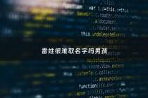 雷姓很难取名字吗男孩 - 雷姓男孩名字简单好听