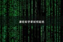 潘姓如字辈如何起名 - 潘姓起什么名字好