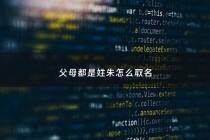 父母都是姓朱怎么取名 - 妈妈姓朱