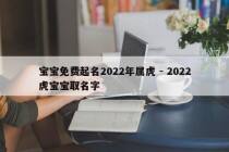 宝宝免费起名2022年属虎 - 2022虎宝宝取名字