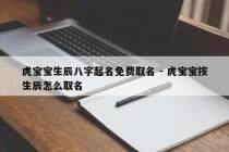 虎宝宝生辰八字起名免费取名 - 虎宝宝按生辰怎么取名