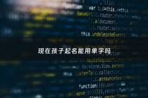 现在孩子起名能用单字吗 - 起名允许起单名吗 2020
