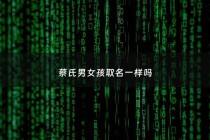 蔡氏男女孩取名一样吗 - 蔡氏好听的男孩名字