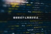 瑾煜取名什么寓意好听点 - 瑾煜名字意蕴