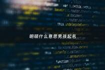 明硕什么意思男孩起名 - 明硕名字是什么意思