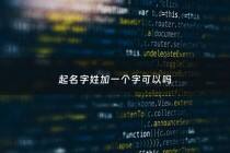 起名字姓加一个字可以吗 - 名字加个字麻烦吗