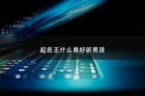 起名王什么易好听男孩 - 起名王什么易好听男孩名字
