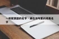 一听就很甜的名字 - 藏在诗句里的绝美名字