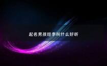 起名男孩姓李叫什么好听 - 起名男孩姓李叫什么好听的名字