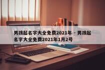 男孩起名字大全免费2021年 - 男孩起名字大全免费2021年1月2号