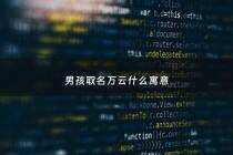 男孩取名万云什么寓意 - 万字取名男孩有寓意