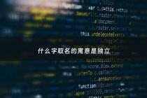 什么字取名的寓意是独立 - 独字起名