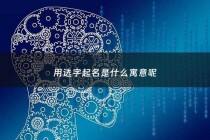 用选字起名是什么寓意呢 - 选字起名字