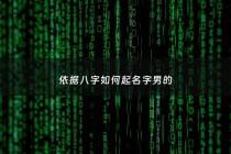 依据八字如何起名字男的 - 八字取名字大全男孩免费