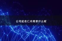 公司起名仁舟寓意什么呢 - 公司起名仁舟寓意什么呢好听