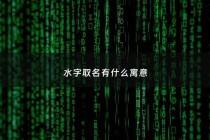 水字取名有什么寓意 - 水字取名有什么寓意吗