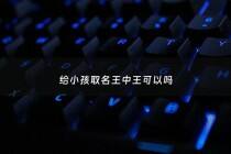 给小孩取名王中王可以吗 - 王中起名字
