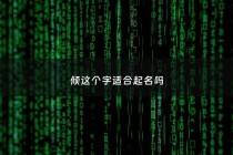 倾这个字适合起名吗 - 倾字可以做名字吗?