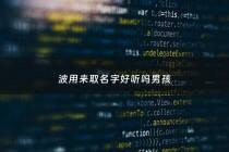 波用来取名字好听吗男孩 - 波用来取名字好听吗男孩子