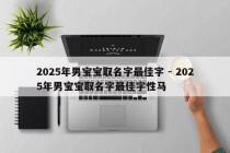 2025年男宝宝取名字最佳字 - 2025年男宝宝取名字最佳字性马