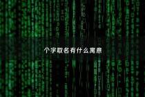 个字取名有什么寓意 - 个字取名的寓意是什么
