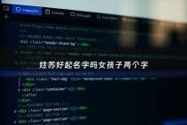 姓苏好起名字吗女孩子两个字 - 苏姓女孩取名字大全2021两字