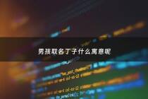 男孩取名丁子什么寓意呢 - 男孩丁子取什么名字